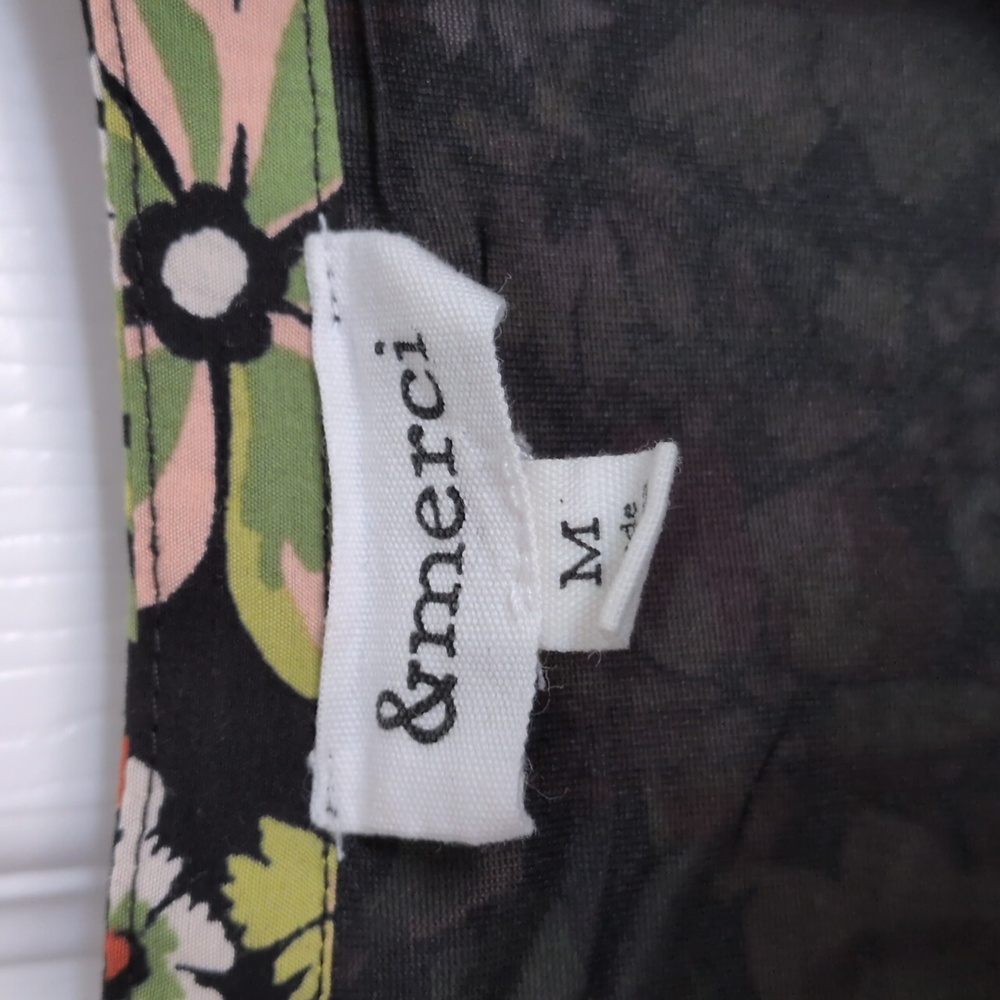 &merci Stacia Floral Puff Sleeve Lined Blouse - M - Picture 2 of 5